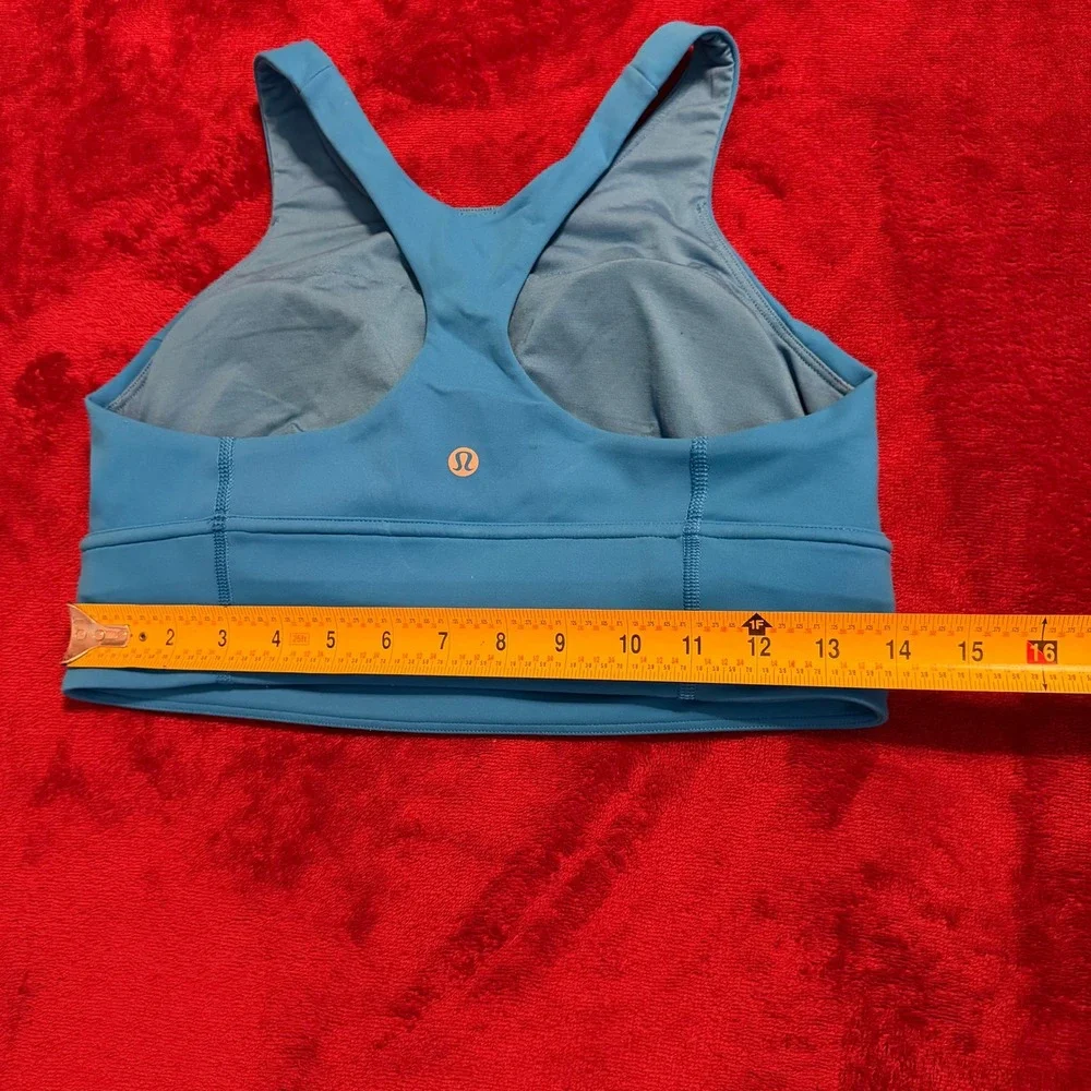 Lululemon Energy High-Neck Longline Bra Blue Cyan‎ Size 10 W2CV2S